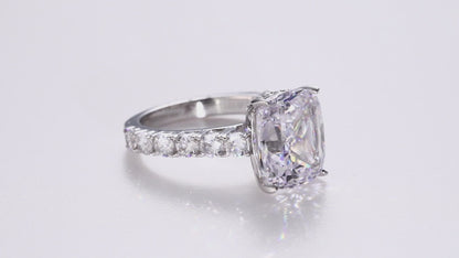 Esmeralda 12x10mm Cushion CZ Engagement Ring | 6.8ct | Sterling Silver